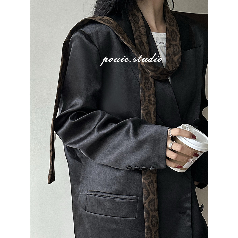 秋冬美拉德风女围巾细窄长条护颈