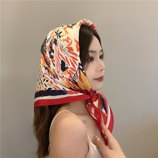 春秋夏季韩国小方巾丝巾女百搭洋气时尚装饰文艺发带头巾领巾围巾