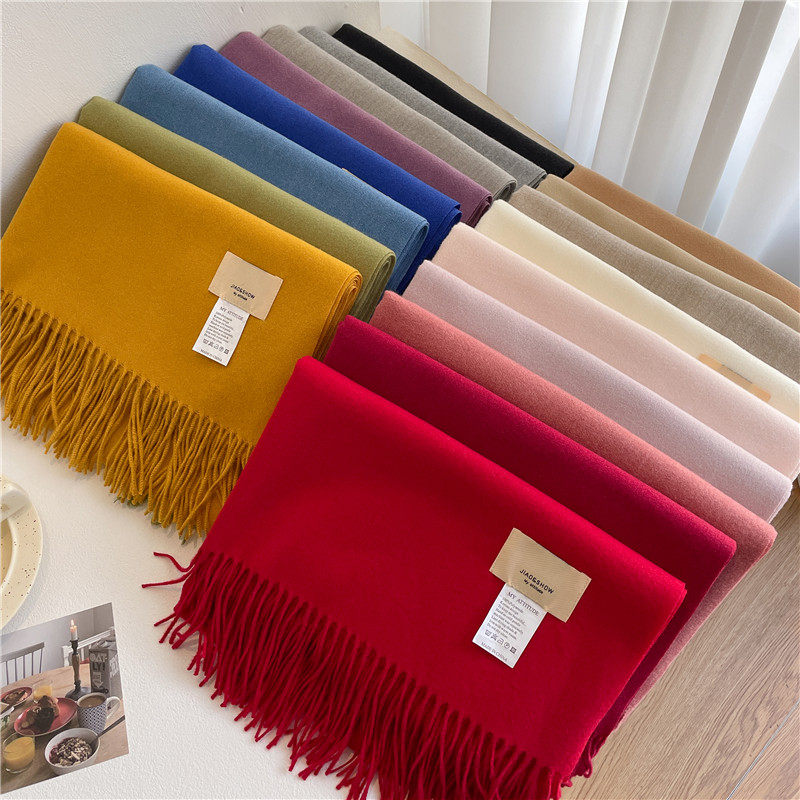 百搭仿羊绒喜庆新年大红色围巾