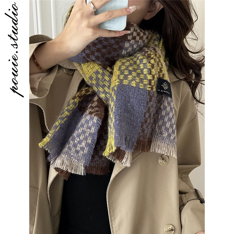复古美拉德风格子围巾女2025秋冬季新款加厚保暖防寒护颈围脖披肩,服饰配件/皮带/帽子/围巾,围巾/丝巾/披肩,淘宝优惠券,粉丝福利购,淘宝优惠卷