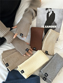 子学生保暖毛线袖 百搭手臂套防寒堆堆袖 套 冬季 软糯针织手套女长款