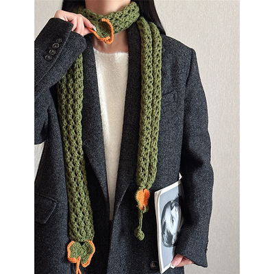 秋冬韩版时尚百搭蝴蝶小围巾装饰