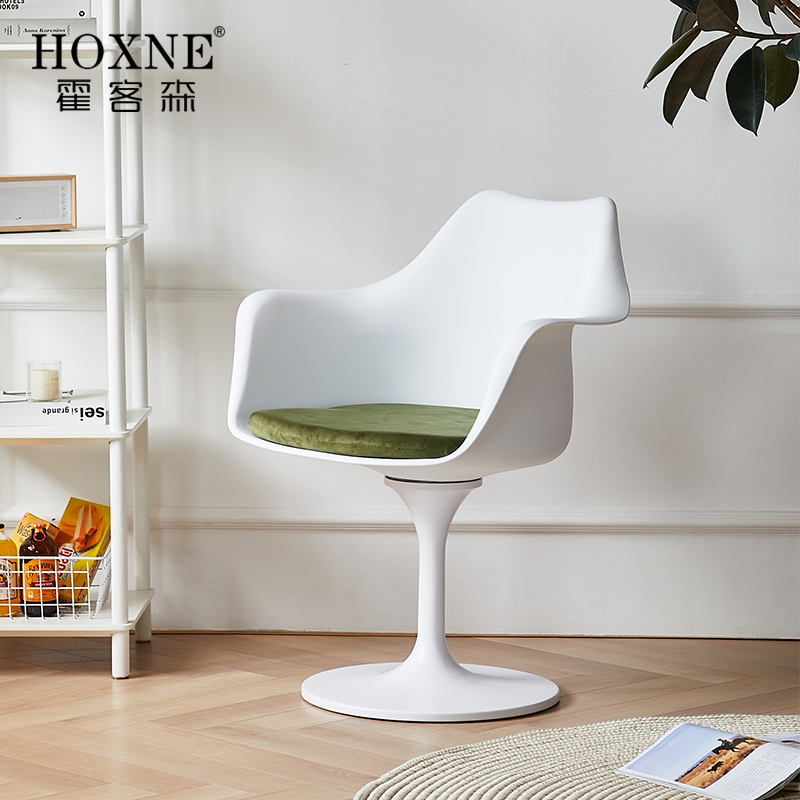 霍客森定制椅子郁金香扶手椅现代时尚简约电脑椅洽谈餐椅家用靠背