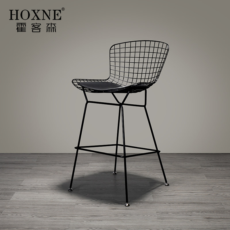 霍客森定制吧椅会所椅酒吧铁线椅伯托埃吧椅金属餐厅椅子现代简约