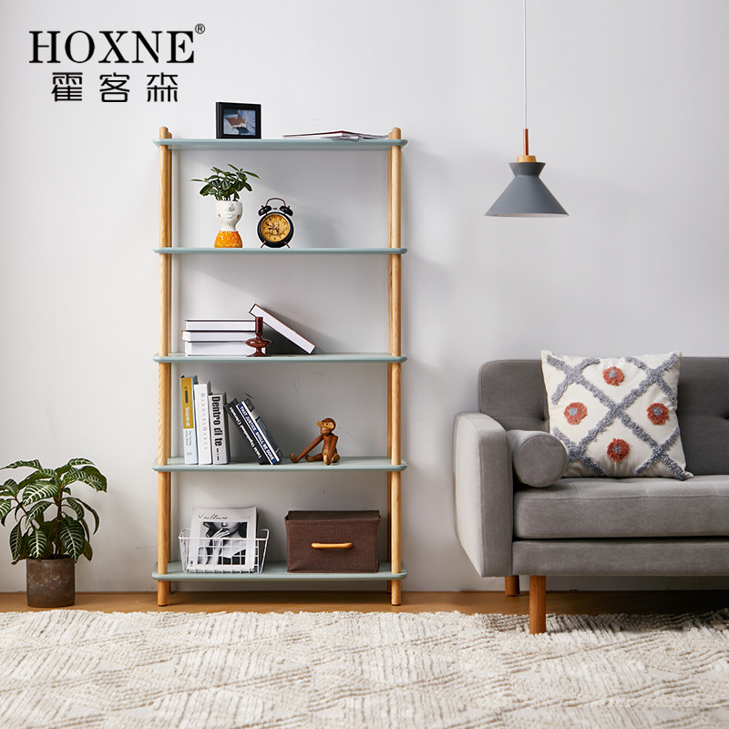 北欧ins简易书架收纳实木客厅