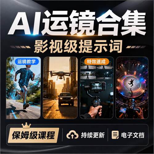 AI运镜电影视级提示词指令视频教程制作短视频快速入门全解析2026