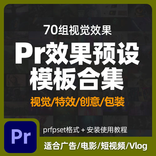 Pr效果预设模板视觉特效创意过渡抖动变焦发光故障慢门梦幻曝光