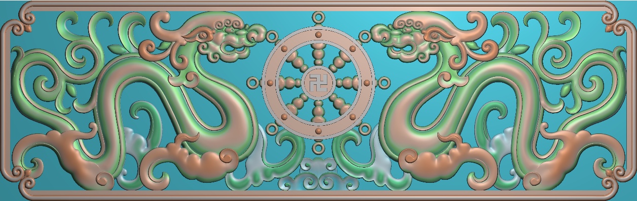 精雕图围板抽板 草龙PP02 灰度图东阳木雕工艺品挂件挂屏屏风手工