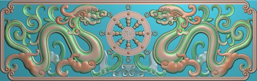 精雕图围板抽板 草龙PP02 灰度图东阳木雕工艺品挂件挂屏屏风手工