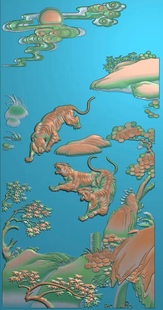 精雕图老虎 虎1a 动物东阳木雕工艺品挂件挂屏屏风手工雕刻