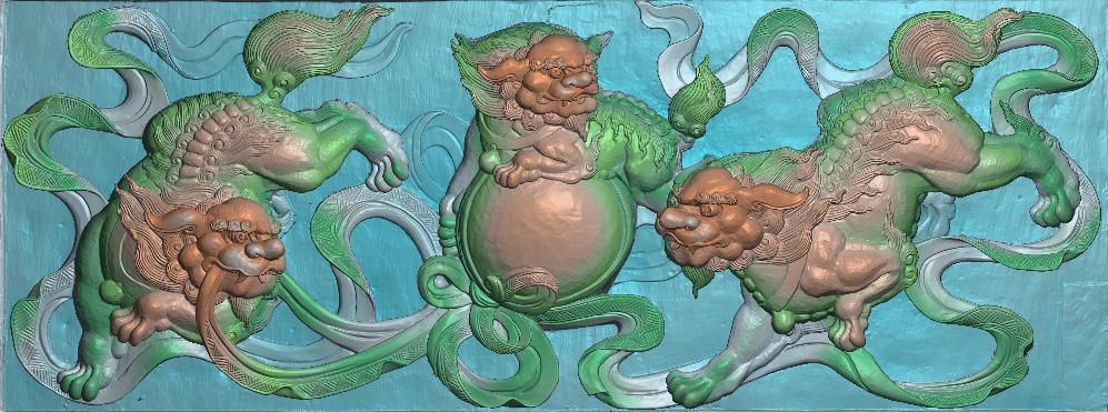 精雕图 麒麟DSD3L 灰度图东阳木雕工艺品挂件挂屏屏风手工雕刻