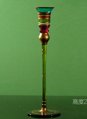 贝璃耐热印度风情玻璃烛台杯多用途高脚杯玻璃烛台水杯创意礼品