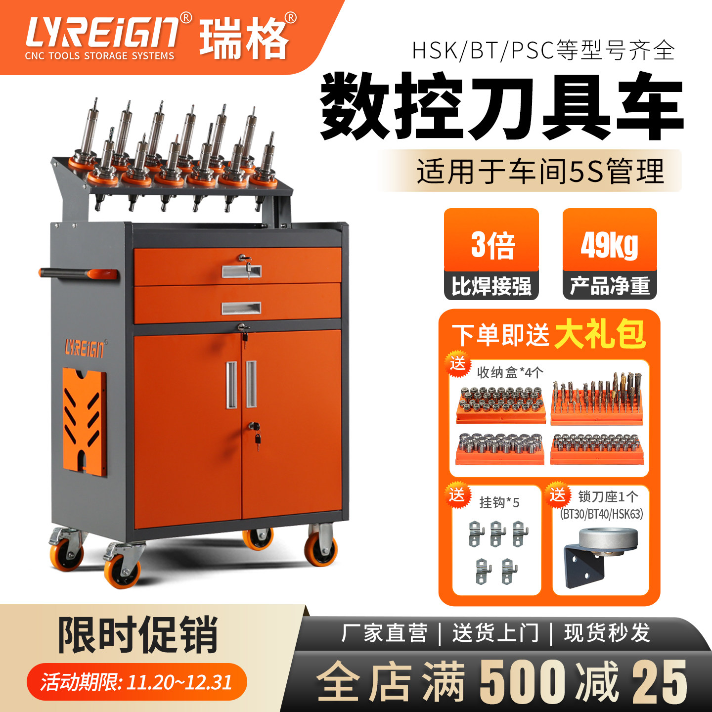 瑞格25mm加强筋1.2mm裸厚刀具车