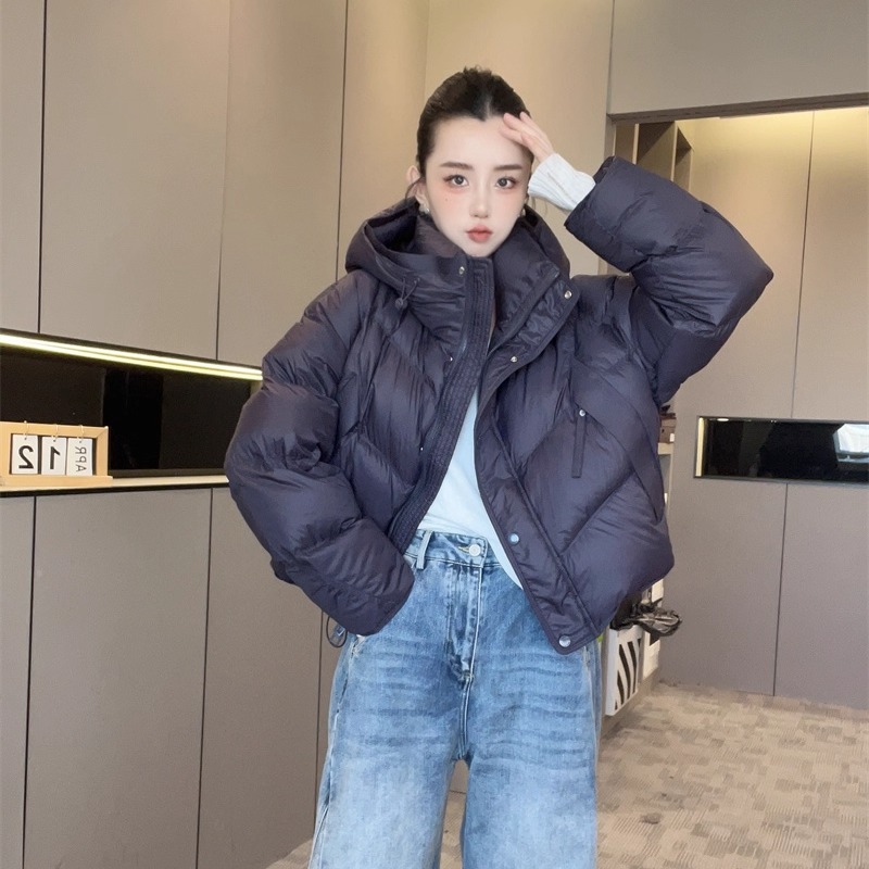 韩版纯色羽绒服女款2025秋冬