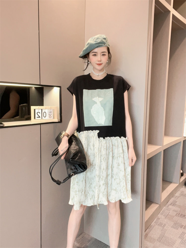 【现货】连衣裙2025新款女裙小个子设计感印花拼接碎花裙子欧洲站,女装/女士精品,连衣裙,淘宝优惠券,粉丝福利购,淘宝优惠卷