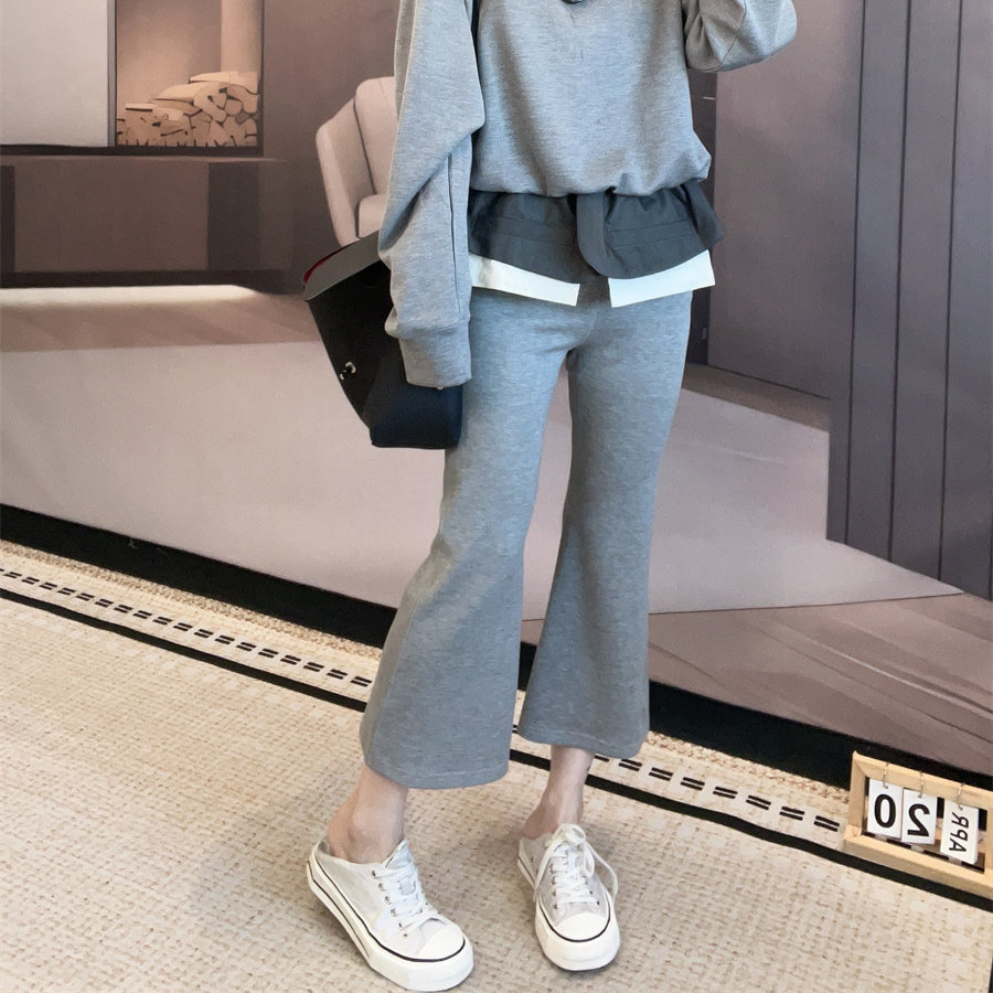 2026秋新高腰显瘦微喇九分裤女