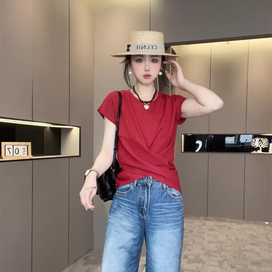 圆领短袖T恤女夏新款高端欧货