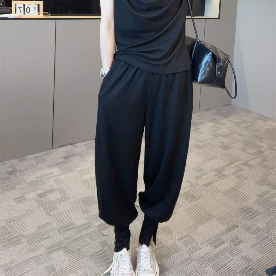 2026秋新高腰宽松显瘦小脚裤女
