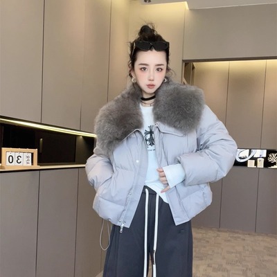 狐狸毛领短款羽绒服女款