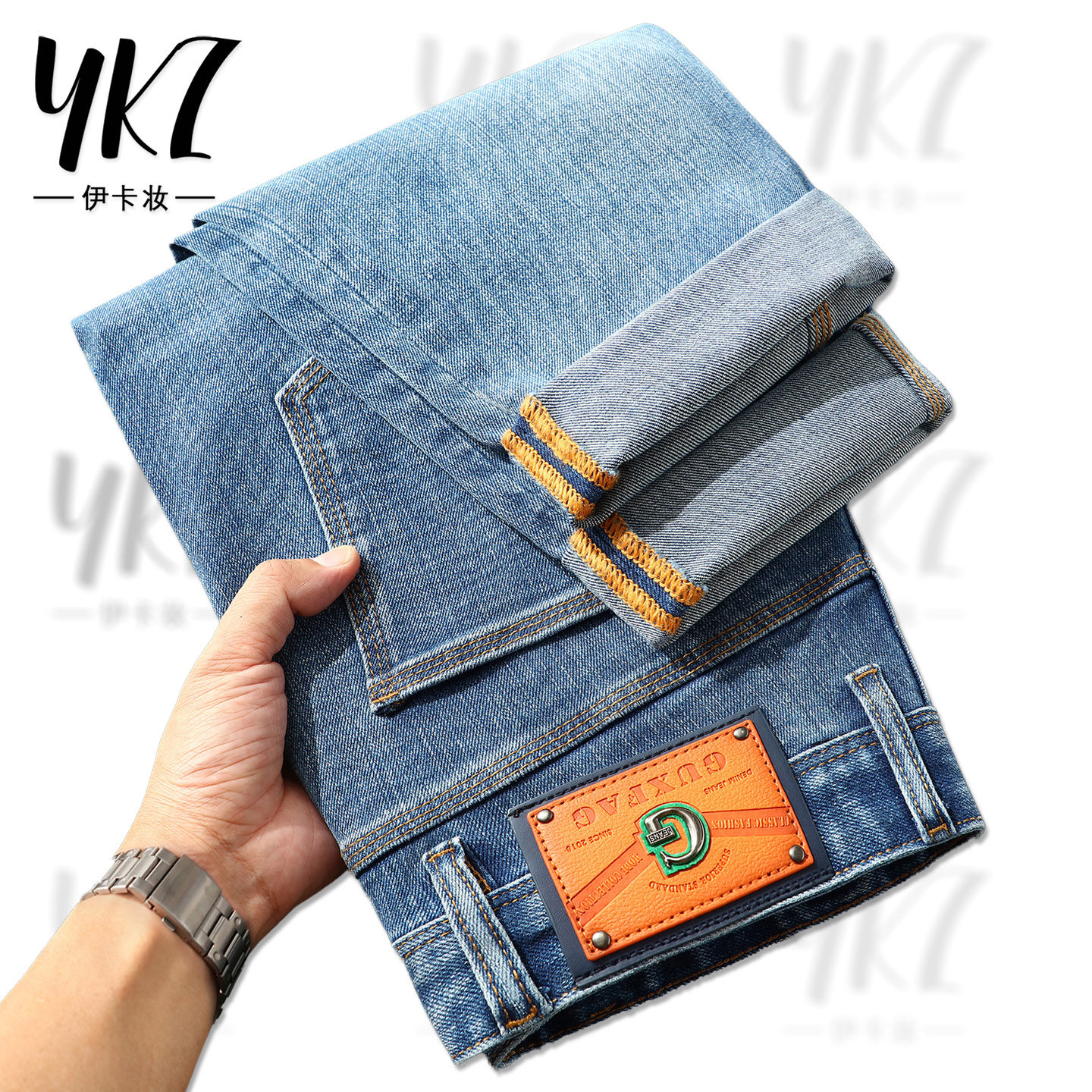 2026新款春季牛仔裤男款修身小脚裤 韩版中腰弹力裤子男长裤