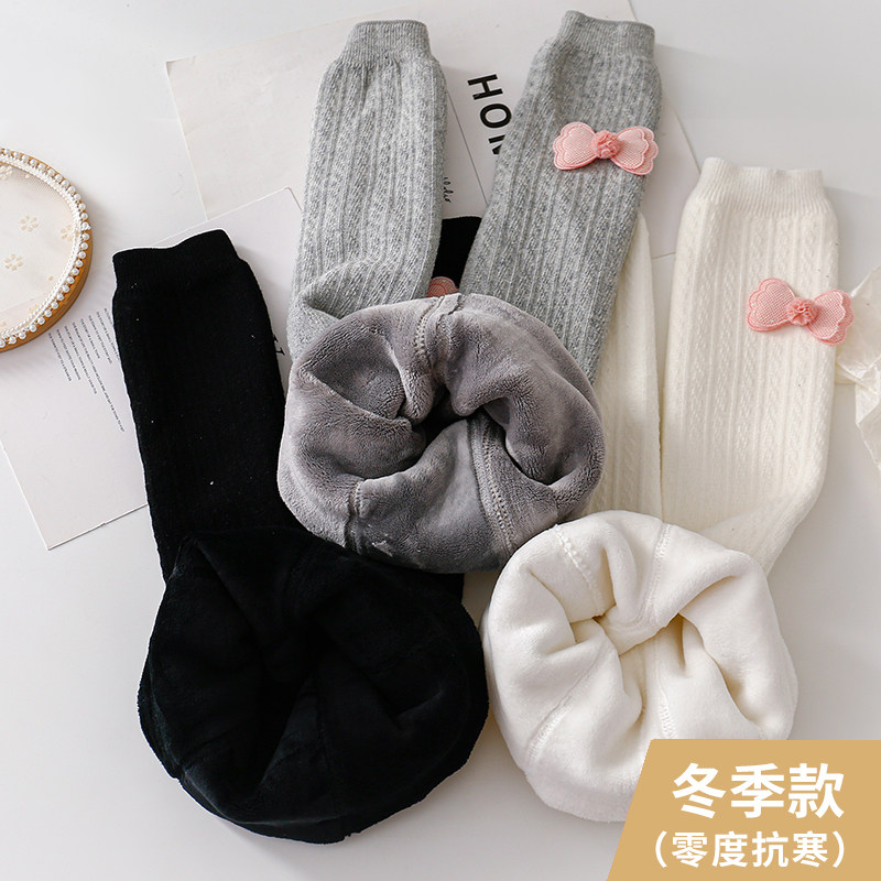 女童打底裤秋冬季厚款加绒加厚外穿女宝宝保暖九分裤袜儿童连裤袜