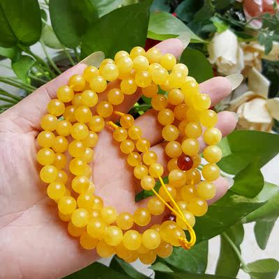 偏爱琥珀老蜜蜡佛珠无优化证书