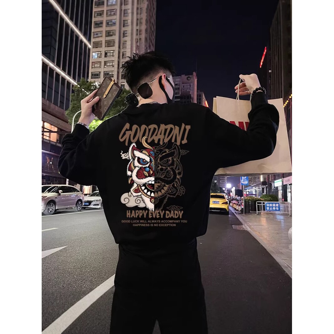 卫衣2025新款圆领长袖春秋季时尚潮流男女装宽松打底衫内搭服上衣