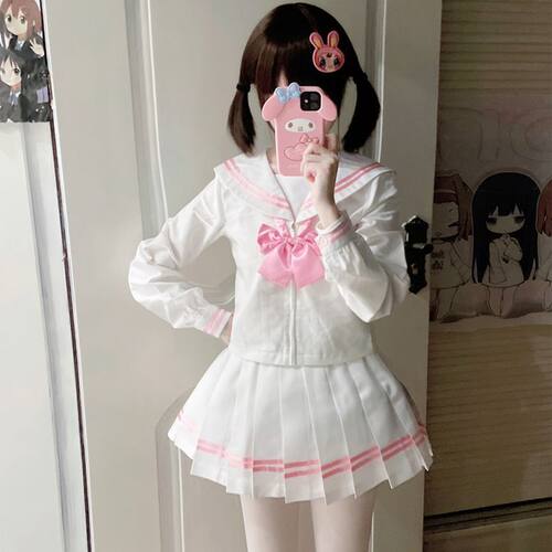 稀有款BL JK制服原创水手服百褶裙稀有套装软妹可爱jk少女学院