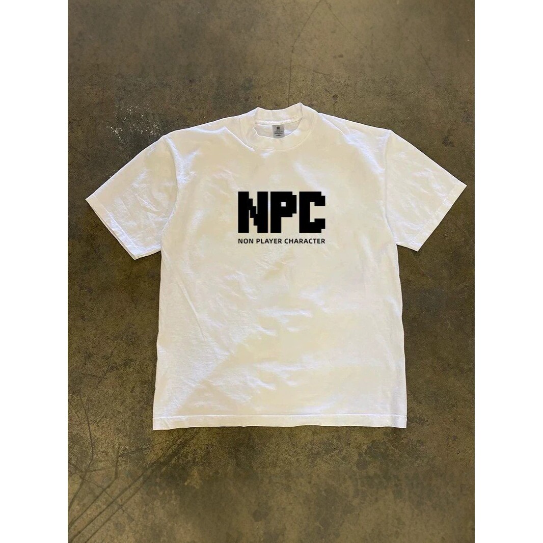 NPC~品牌折扣美式街头重磅情侣简约潮短袖t恤男女同款宽松半袖