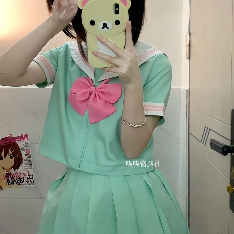 软妹萌小个子中间服水手服制服套装JK套裙女学生高中生网红同款