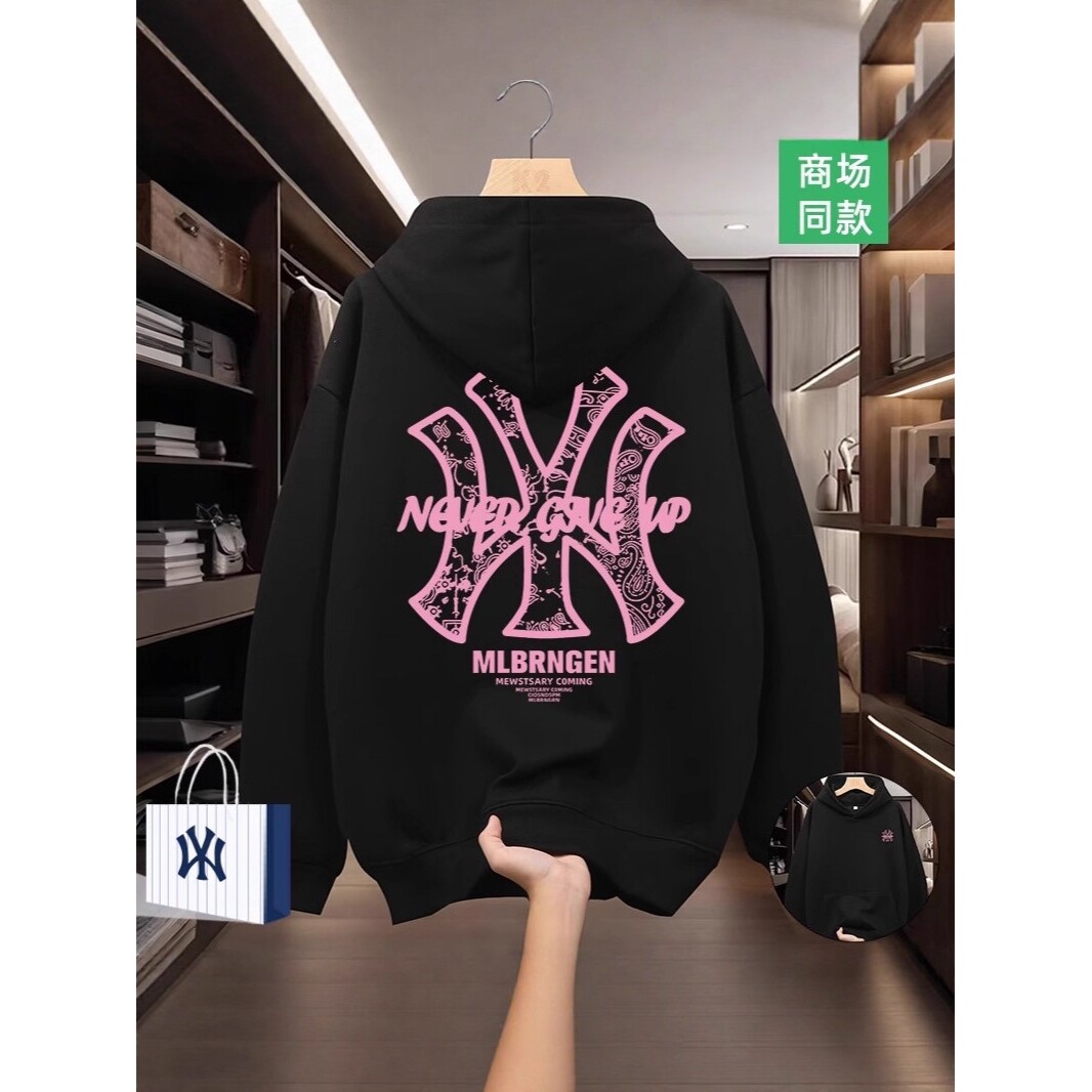 秋冬潮流圆领卫衣男士春秋新款美式潮牌长袖t恤情侣装初秋上衣男