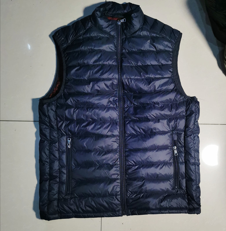 外贸出口羽绒马甲背心保暖坎肩有大码秋冬春男士不跑毛90%羽绒服