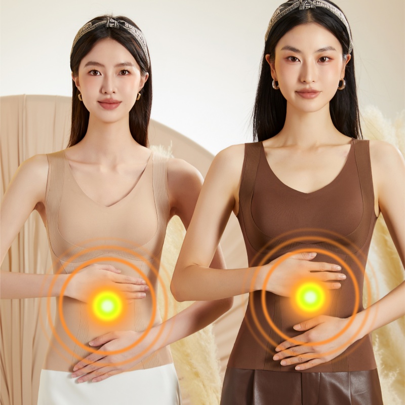 闺蜜一辈子保暖背心磨毛桑蚕丝打底衣提拉暖王桑蚕丝免穿文胸M09