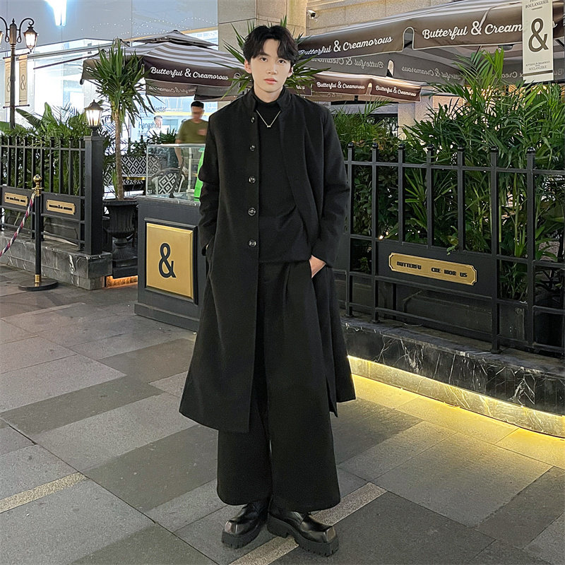 男秋冬长款妮子大衣风衣立领风大衣Y145P135加棉P145控价168,男装风衣,星座208
