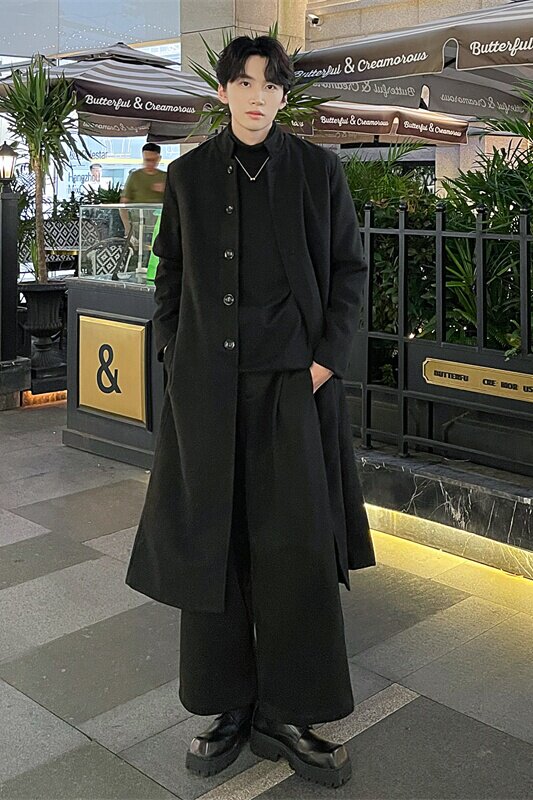 男秋冬长款妮子大衣风衣立领风大衣Y145P135加棉P145控价168,男装风衣,星座208