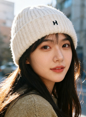 冷帽女款户外登山2025新款秋冬季针织保暖百搭显脸小护耳毛线帽子