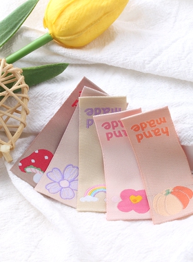 花朵刺绣织唛布标布贴标签