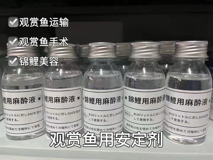 日本进口鱼类观赏鱼安定剂锦鲤龙鱼观赏鱼用运输移缸祛绯治疗手术