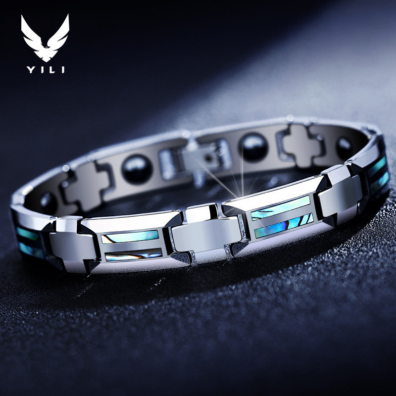 钨金磁石手链 高级感男士简约 定制男生单身潮男手饰个性饰品潮流