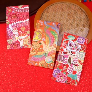 2026年新款国潮风创意卡通红包袋马年大号祥龙献瑞利是封定制LOGO