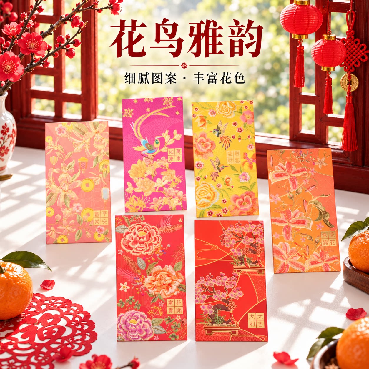 过年仿刺绣红包2027新款潮流花鸟卡通趣味利是封春节通用压岁钱袋