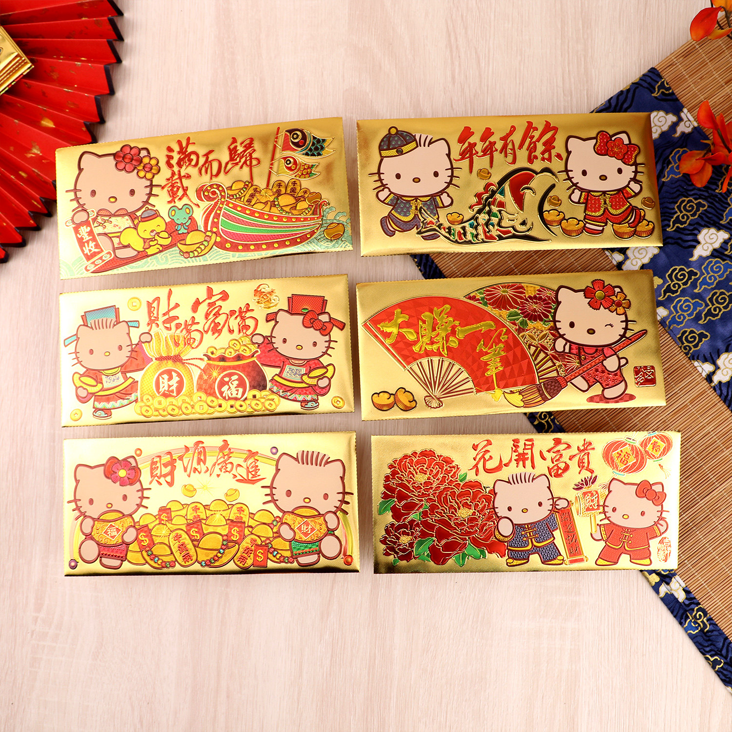 新年红包袋过年金箔卡通HelloKitty趣味利是封春节大号千元压岁包