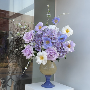 【夏日初恋】原创设计高质感粉色仿真花成品插花餐桌花艺假花