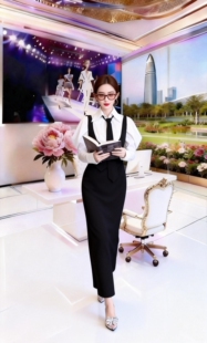 春季新款套装学院风女装套装衬衫领带背带连衣裙显瘦通勤OL三件套