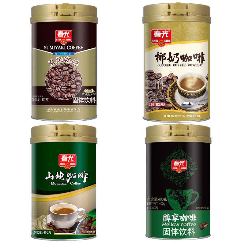 炭烧椰奶山地醇享速溶咖啡400g海南特产春光食品罐装
