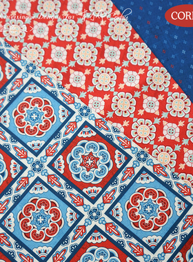 柯布  梦回敦煌之藻井团花纹系列 20支印花棉布手工包包服装刺绣