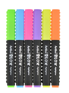 日本旗牌雅丽Artline BLOX系列荧光笔记号笔4mm 可拼接创意笔 学生用标记划重点大字报笔马克笔KTX-600