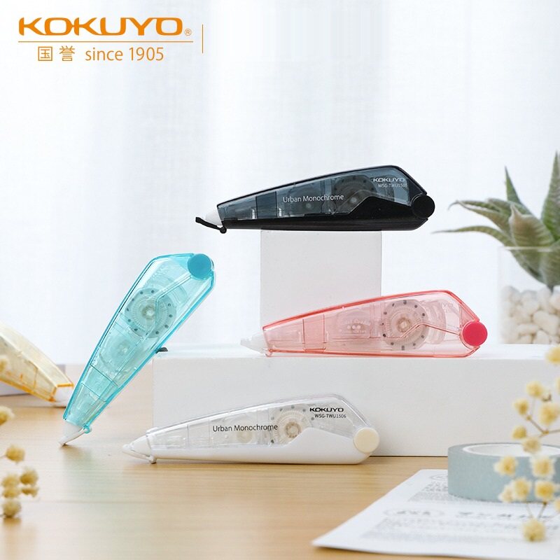 日本kokuyo国誉淡彩曲奇修正带涂改带透明简约改字带彩色创意可换替芯学生用改错带WSG-TWC1506
