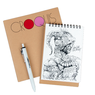 日本进口maruman满乐文Croquis速绘本绘画本书写本写生本素描本奶油纸白色纸金属线圈绘画本