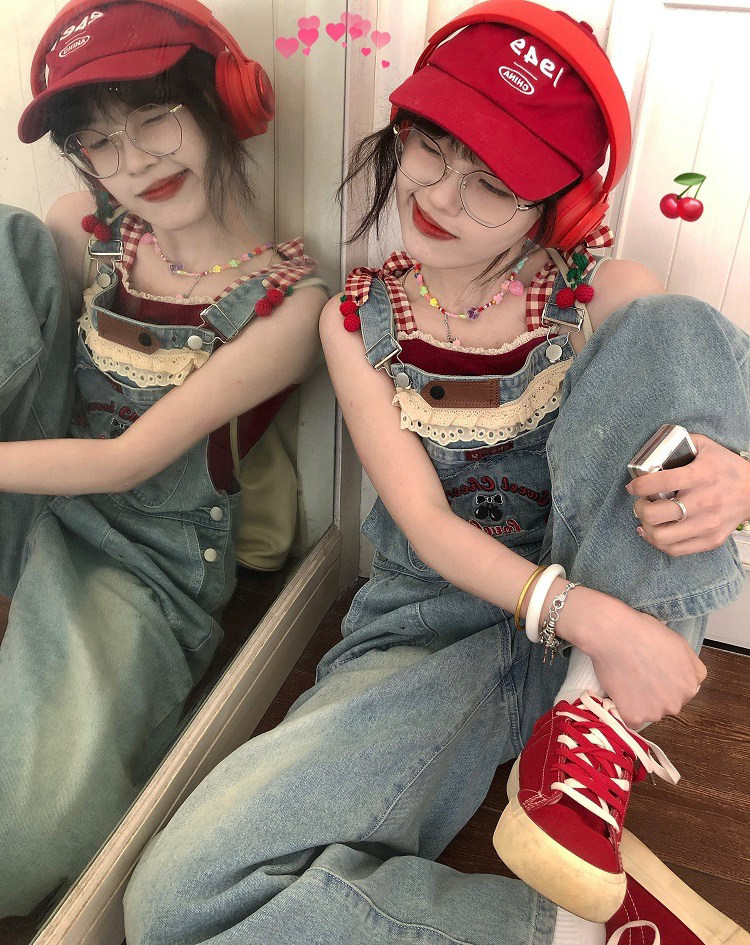 复古牛仔背带裤女春夏新款韩版宽松显瘦减龄小个子直简阔腿连体裤